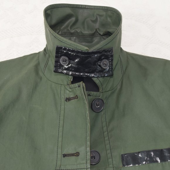 Derek Lam 10 Crosby Utility Jacket Designer Trench Coat Buttons Army Green 0 - Picture 6 of 16